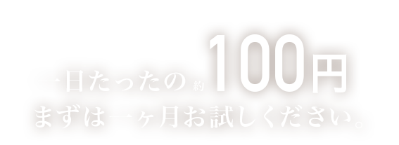 1日たったの１００円まずは１ヶ月お試しください。30本入りの換算